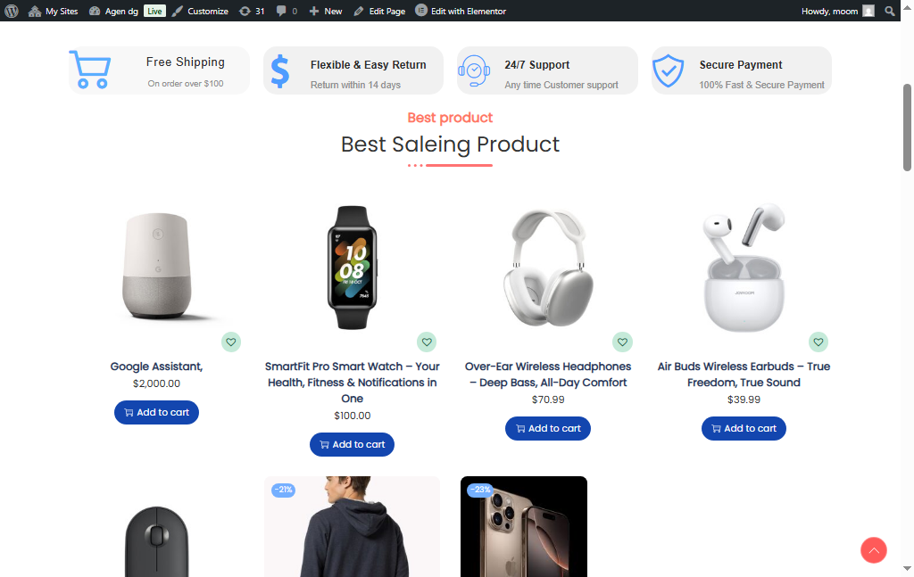 Project Screenshot 3 of the multi-vendor dashboard