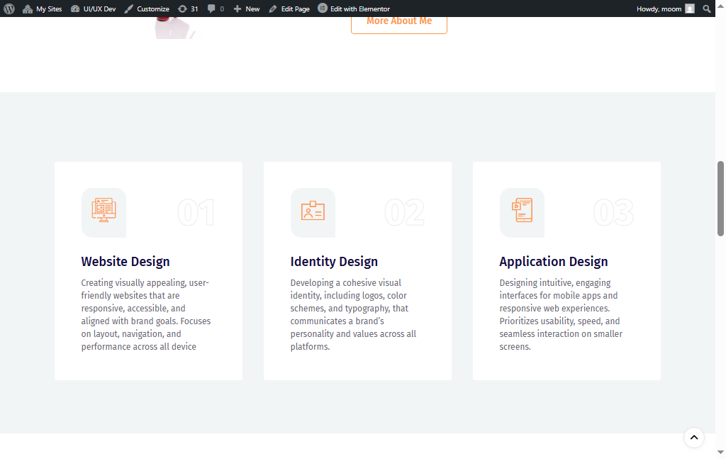 Project Screenshot 3 of the responsive layout on mobile