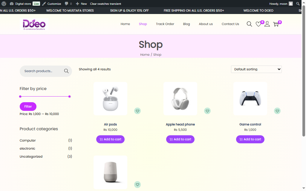 Project Screenshot 2 of the track order page